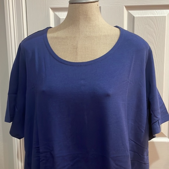 Denim D & Co. top short sleeve pullover jersey navy blue women’s size 3X new - Picture 4 of 11